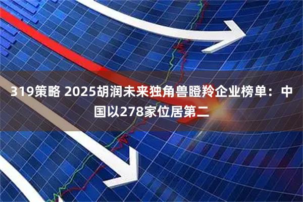 319策略 2025胡润未来独角兽瞪羚企业榜单：中国以278家位居第二